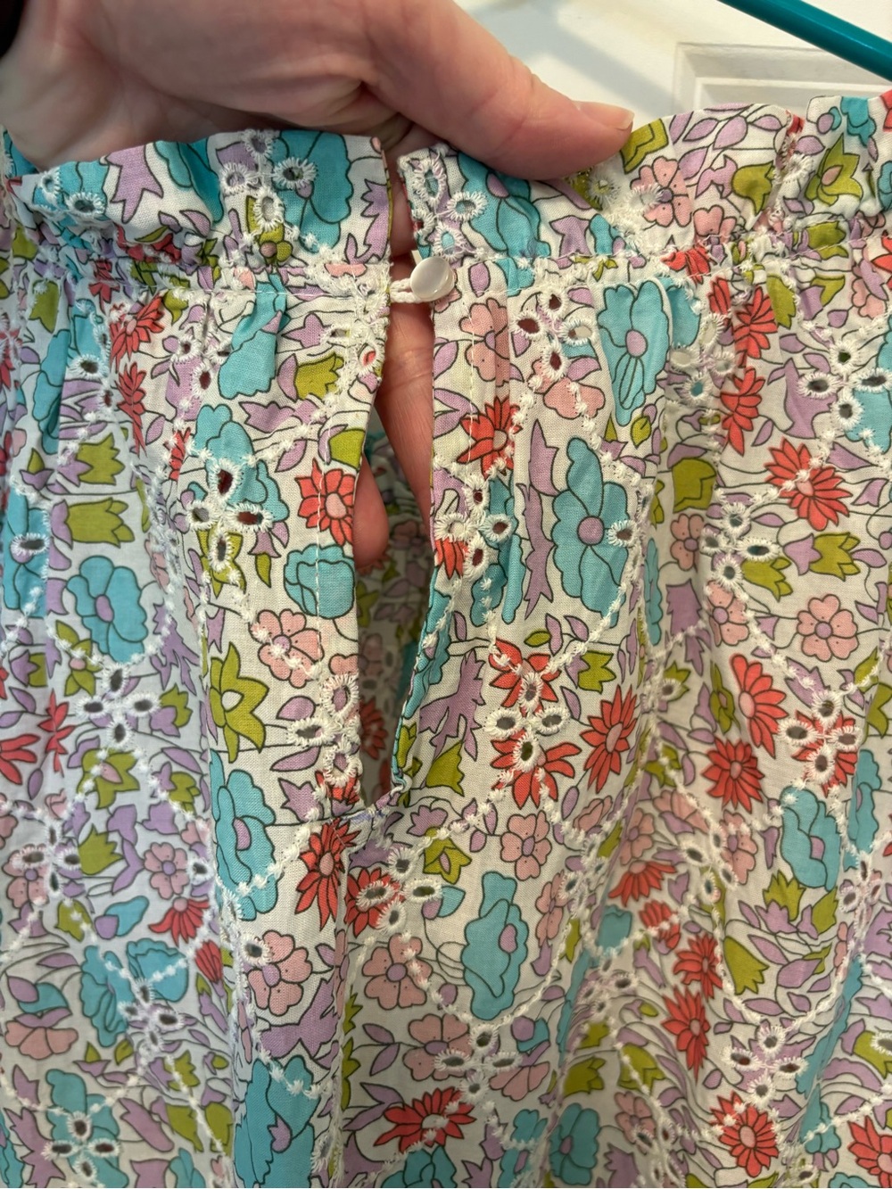 Jennifer & Grace floral eyelet puff peasant top XL - Picture 8 of 11
